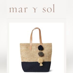 Mar Y Sol Navy Montauk Tote NWT